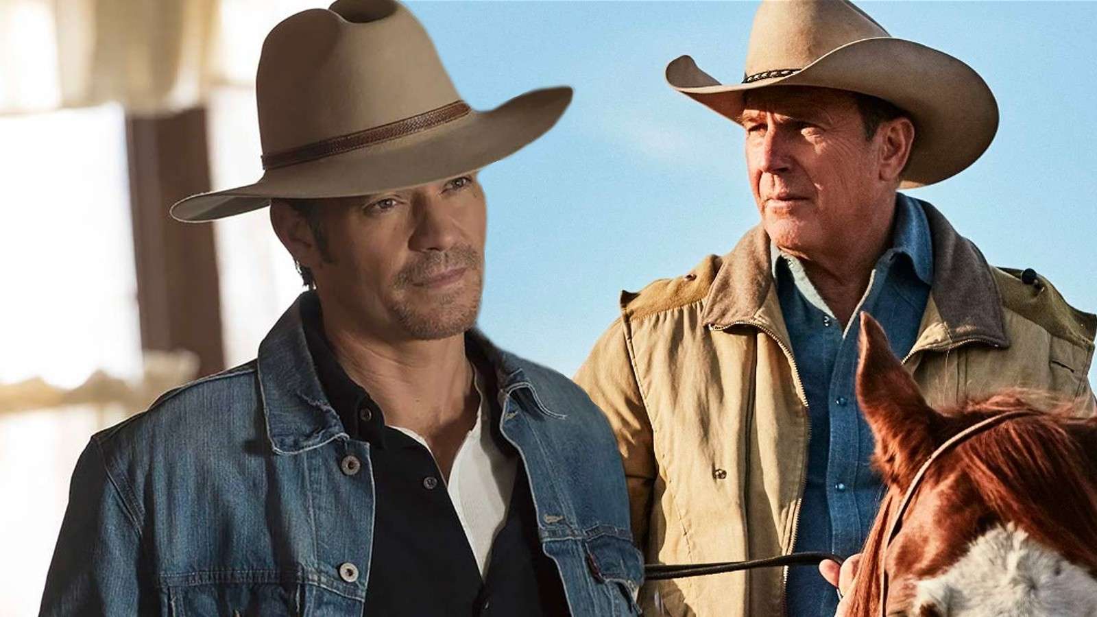 Timothy Olyphant in Justified and Kevin Costner in Yellowstone