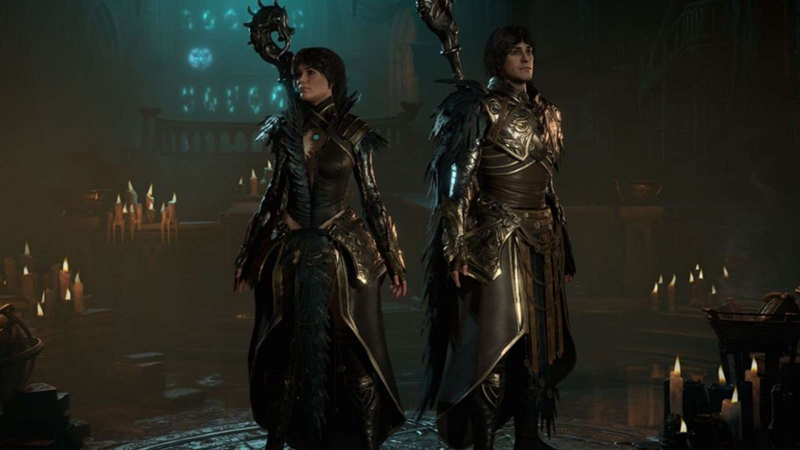 Diablo 4 characters standing next to one another