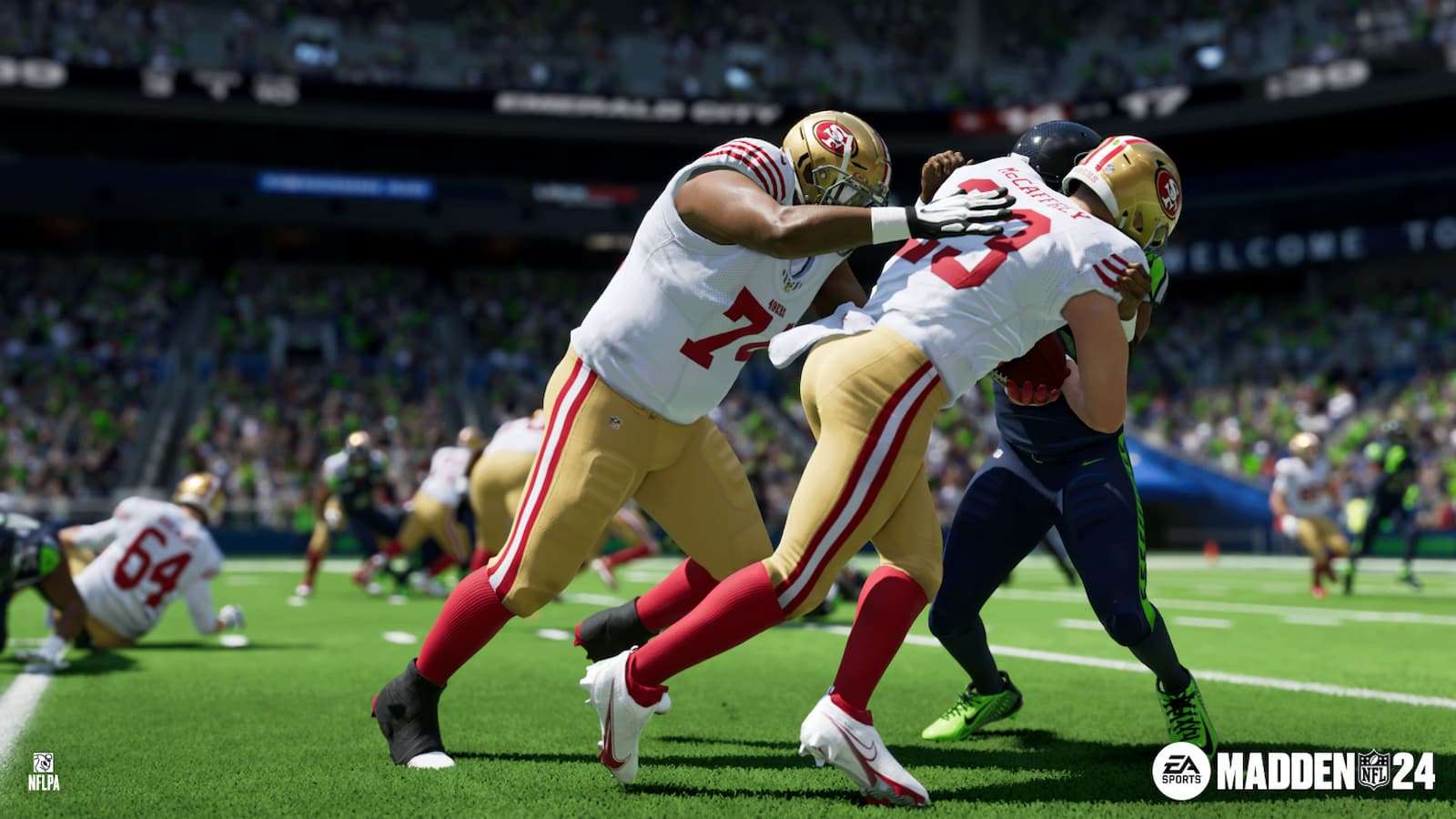 49ers and Seahawks players in Madden 24