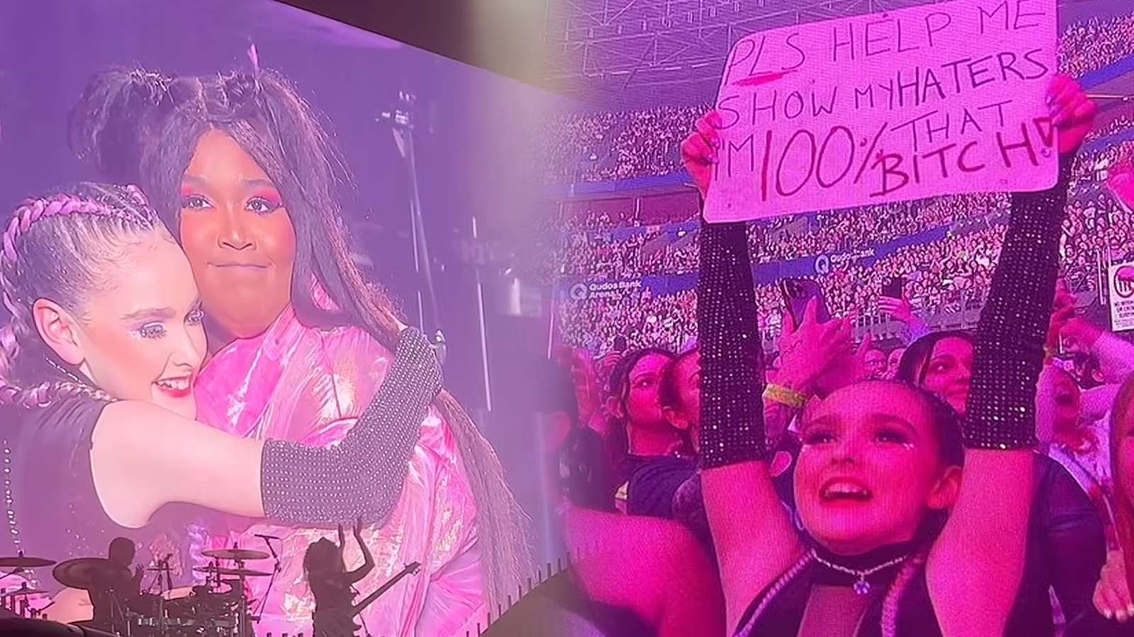 Lizzo brings young fan on stage to send message to her cyberbullies