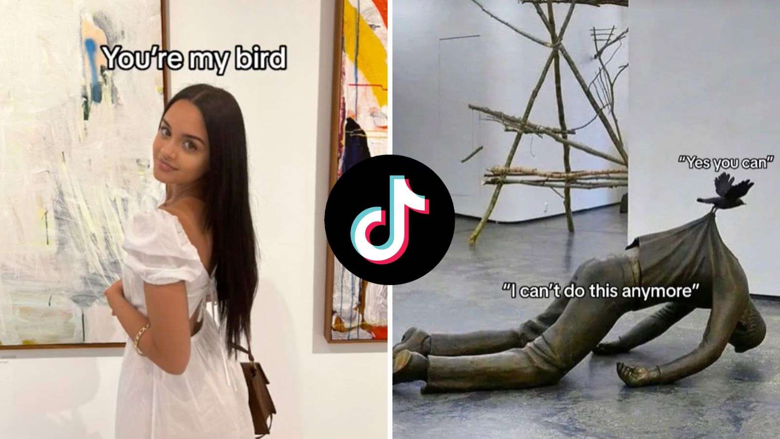TikTok user participating in the 'you're my bird' trend.