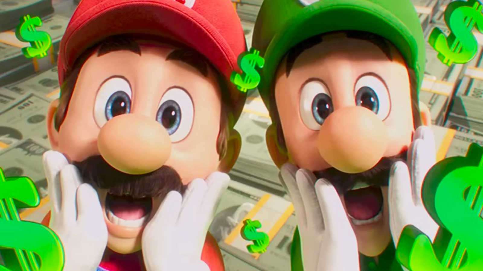 Mario and Luigi shocked by money