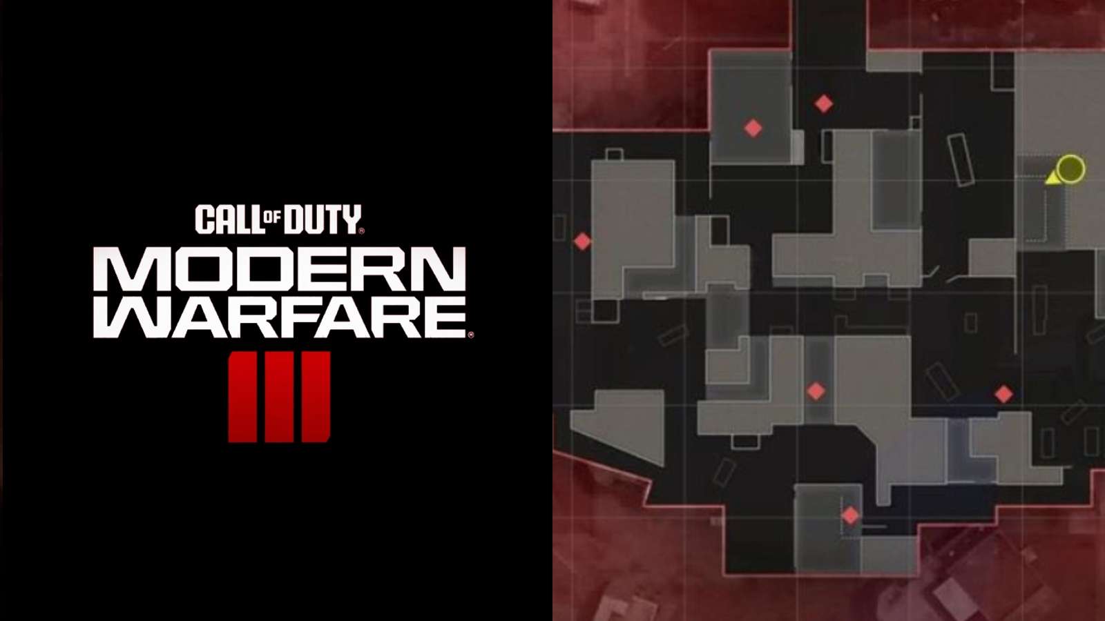 Minimap with red dots with Modern Warfare 3 logo on the left