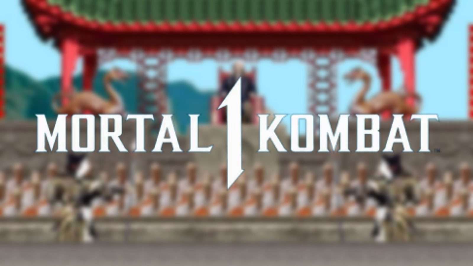 mortal kombat 1 logo on stage