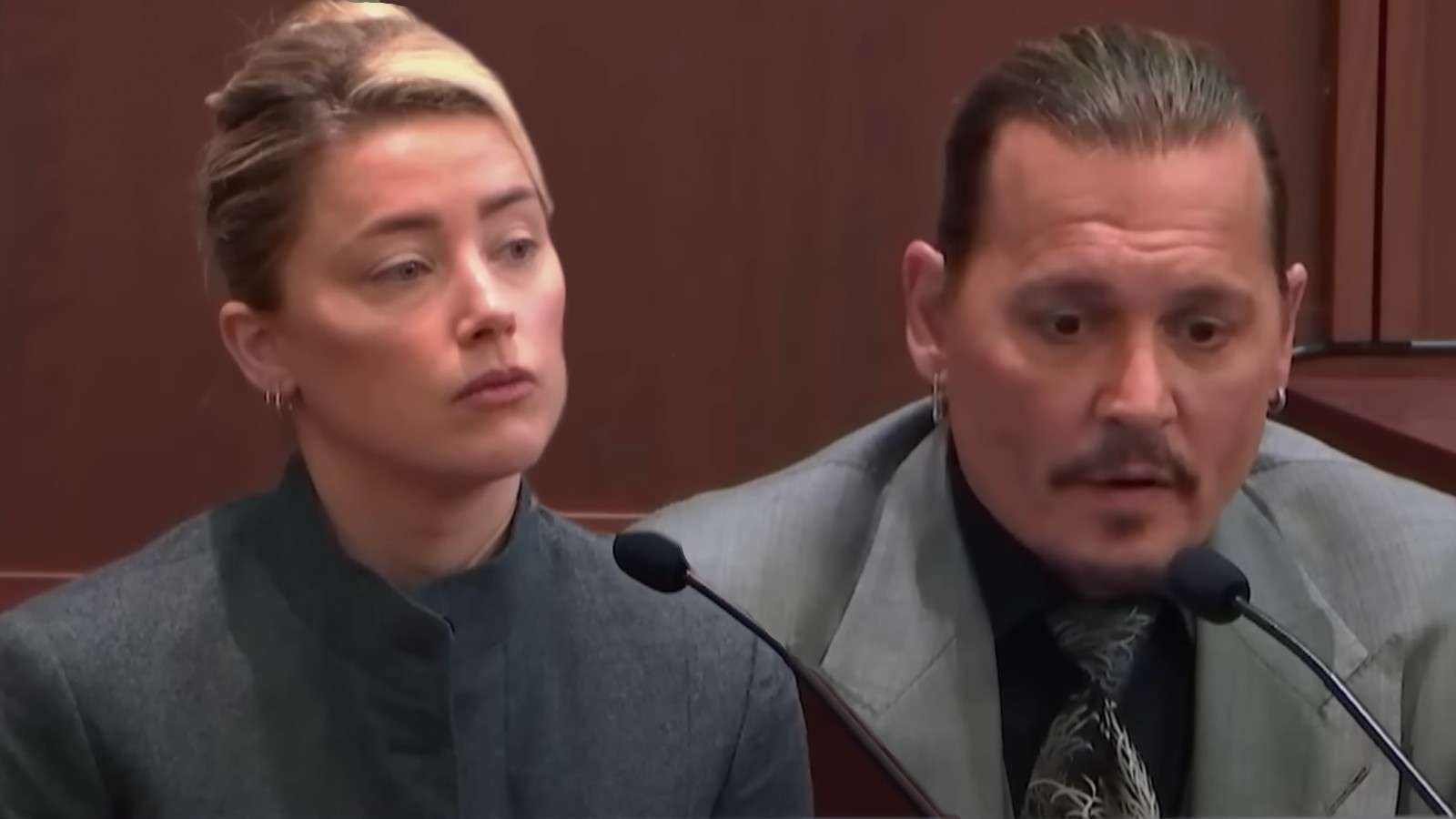 Amber Heard and Johnny Depp giving testimony at their defamation trial