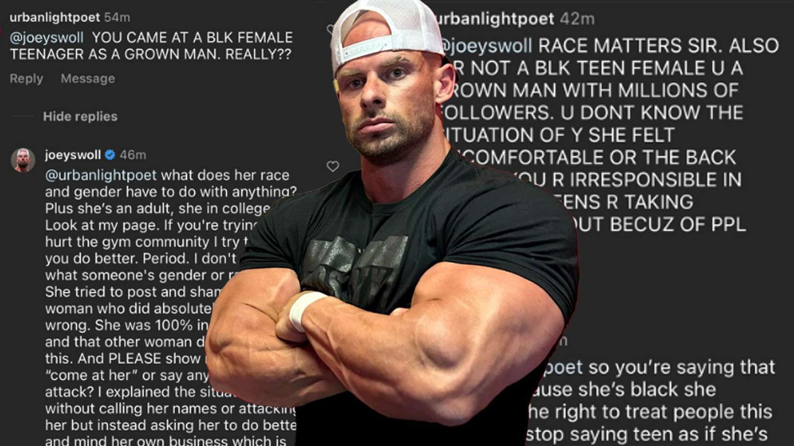 Fans rise to Joey Swoll’s defense after he’s accused of racism and sexism