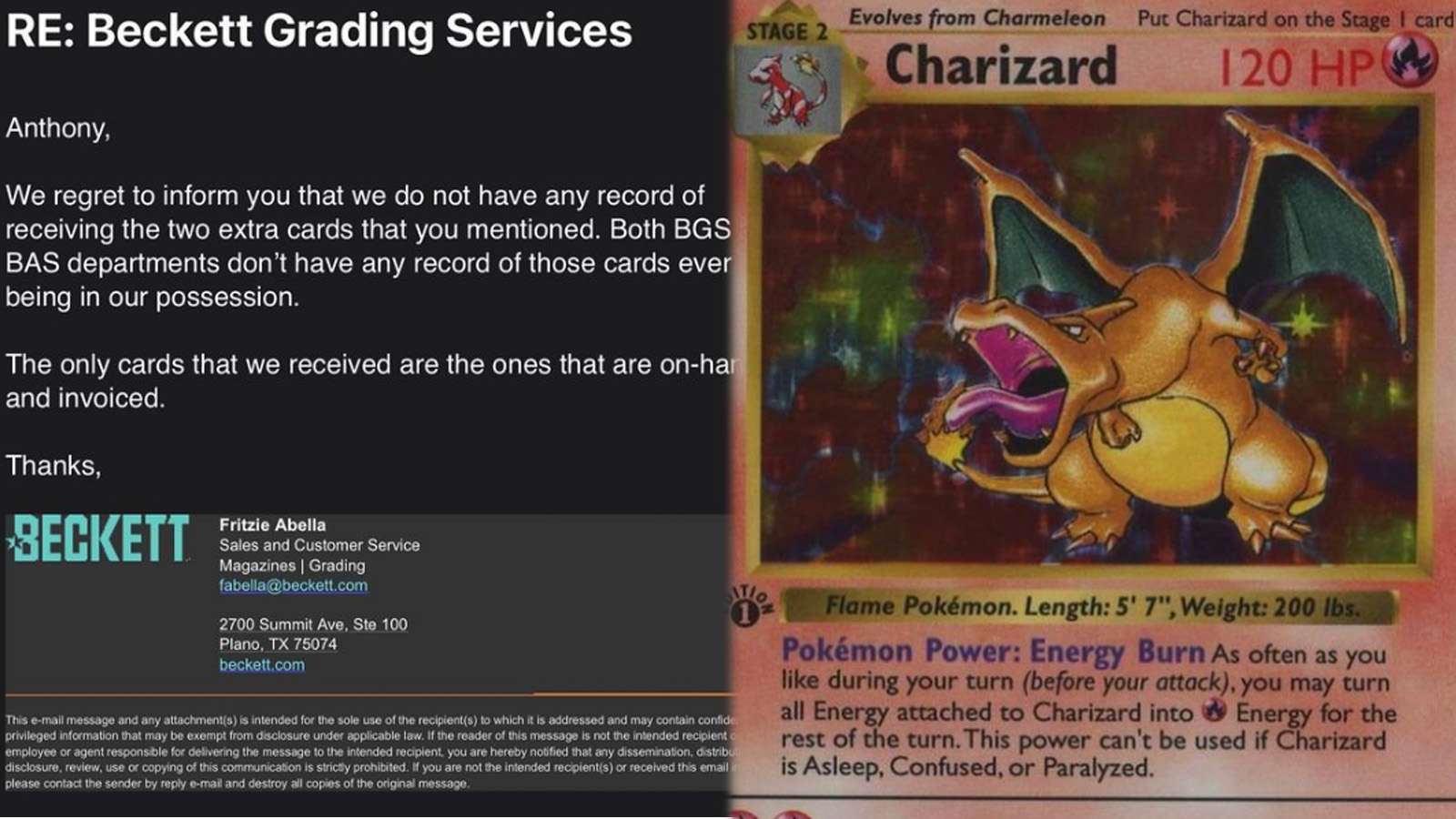 Collector claims Beckett lost 16K of Pokemon cards after sending them for a grading