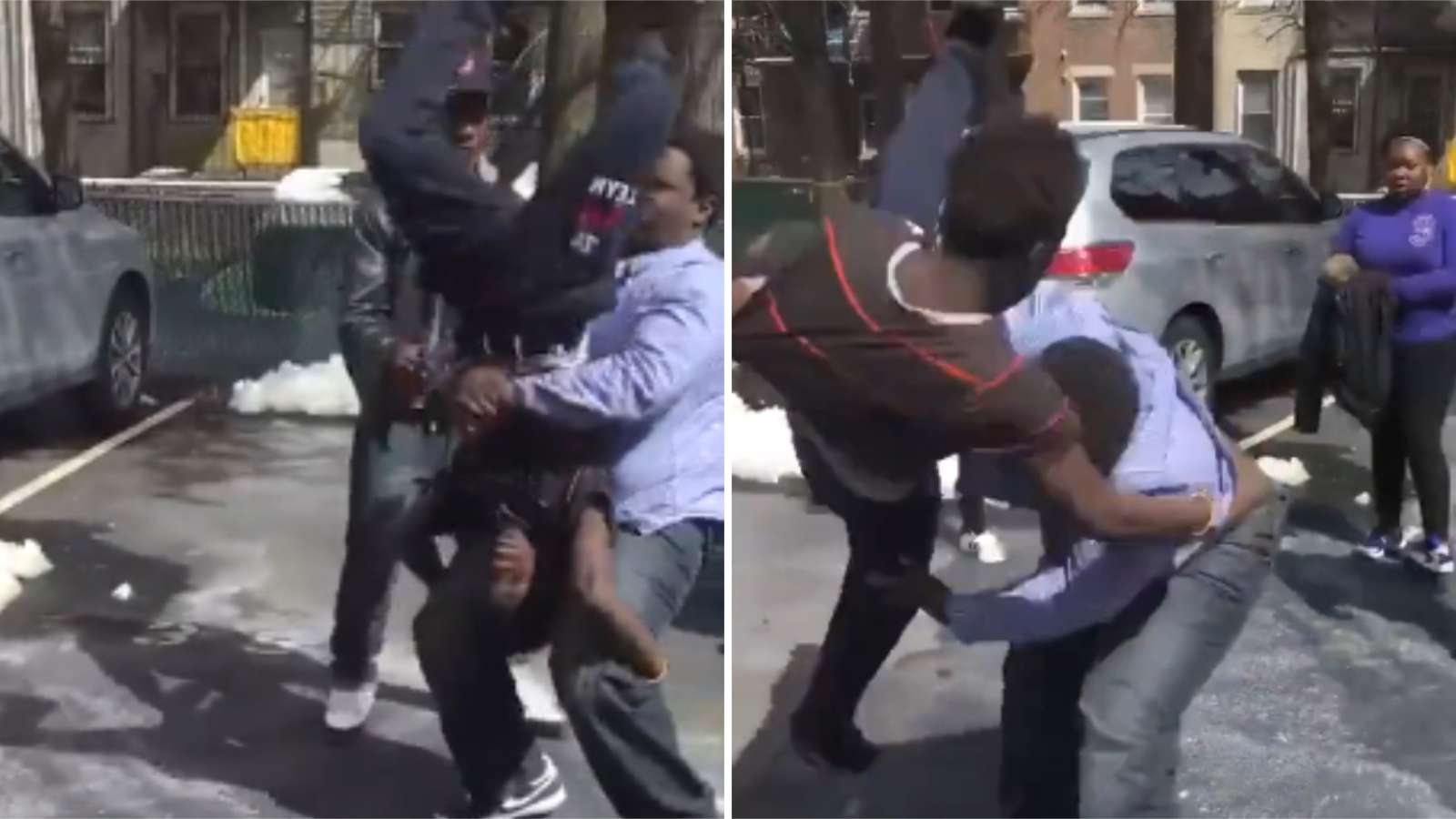 man wins real street fight with wwe finishing moves