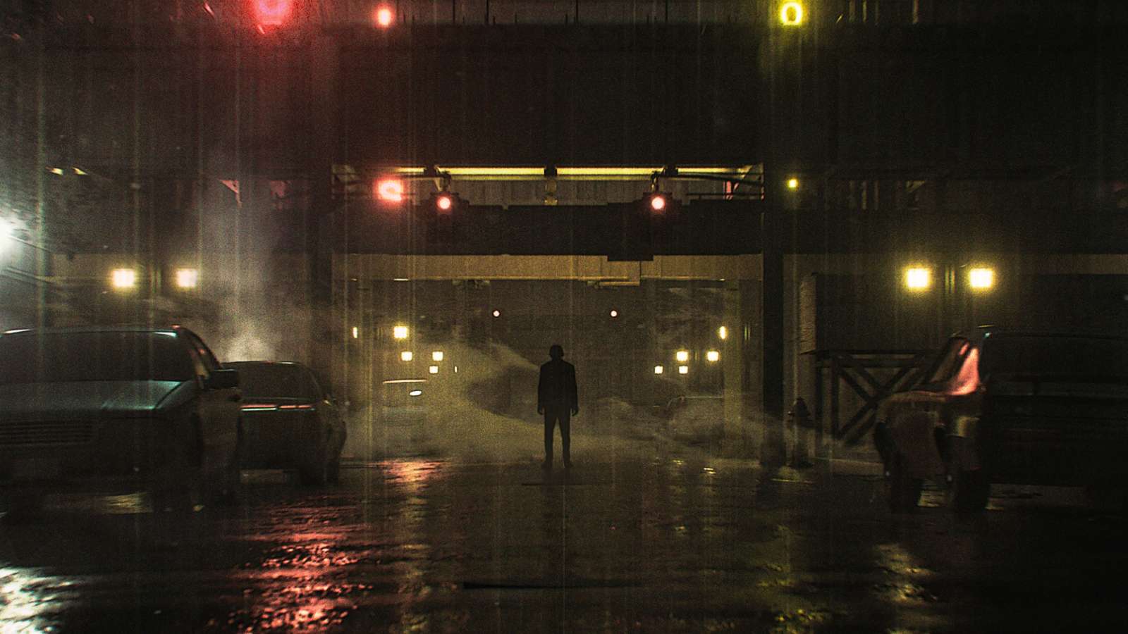 Alan Wake 2 image showing Alan standing in the dark place