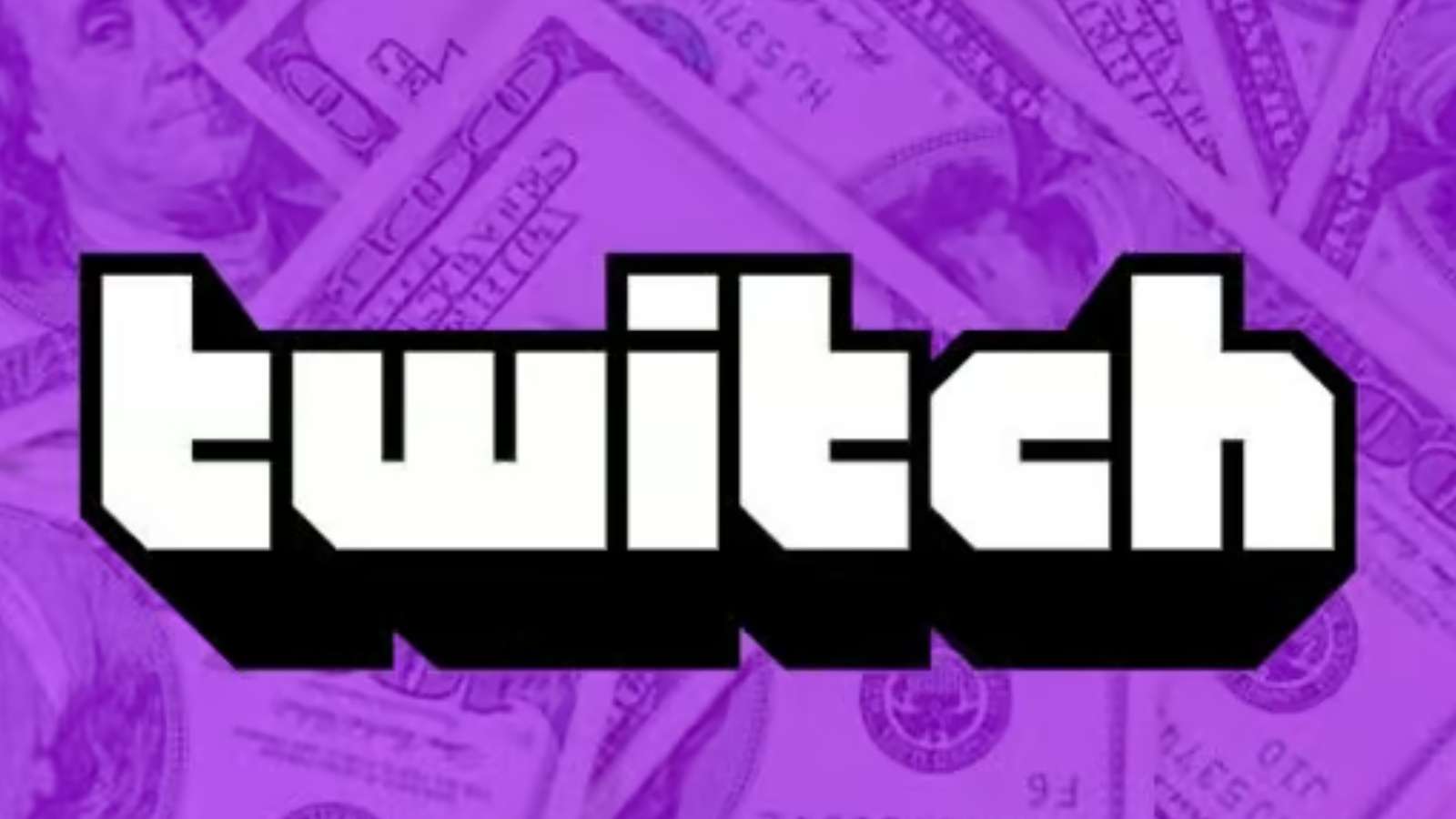 twitch logo and lots of money