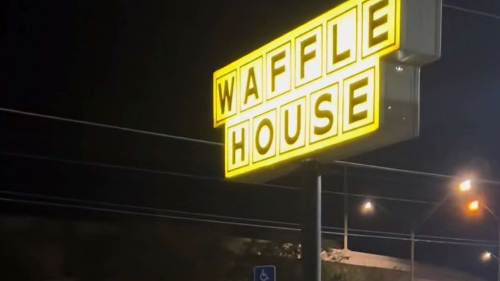 A Waffle House sign