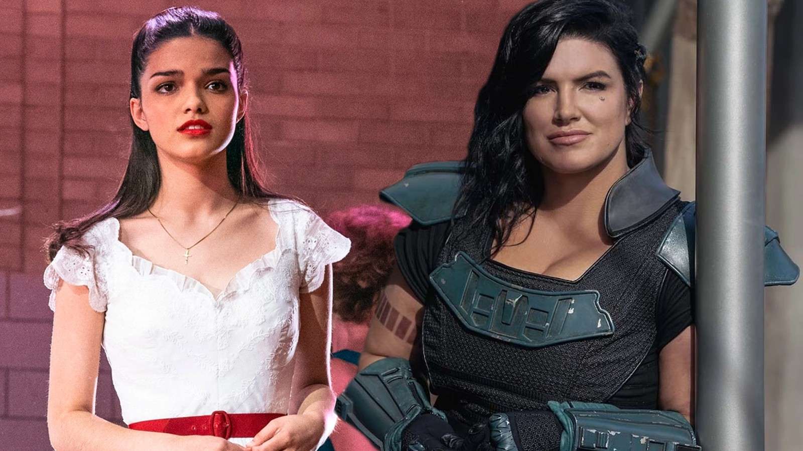 Rachel Zegler in West Side Story and Gina Carano in The Mandalorian