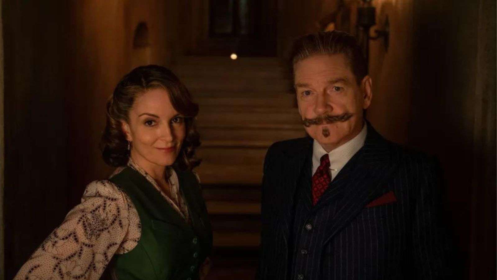 Tina Fey and Kenneth Branagh in A Haunting in Venice