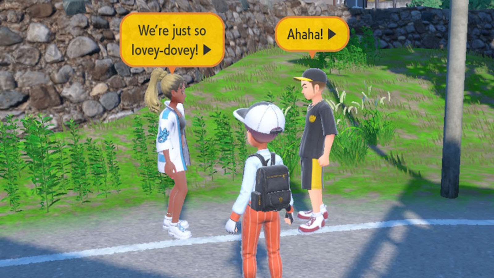 A couple looking for a lovey dovey Pokemon in Scarlet & Violet DLC