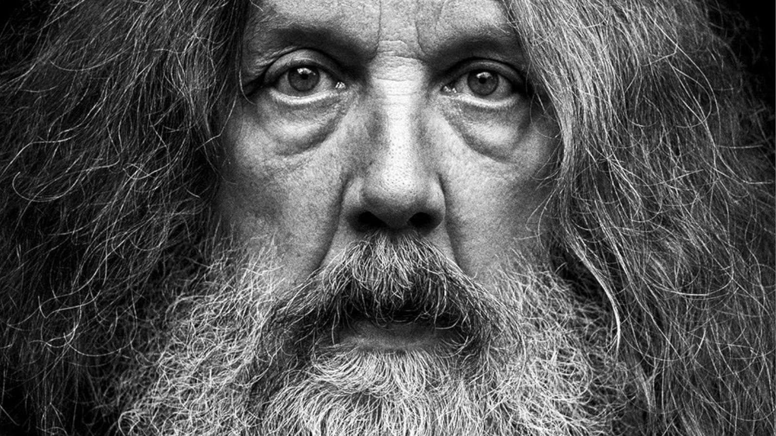 A close up of Alan Moore
