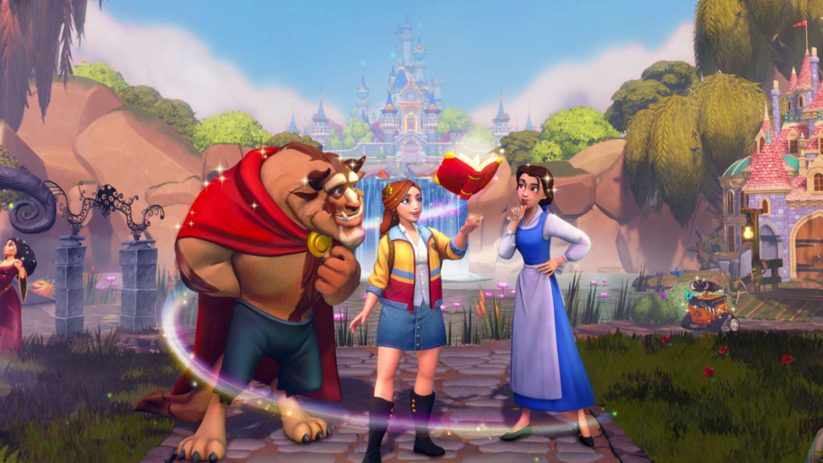 Disney Dreamlight Valley load screen with Belle and the Beast