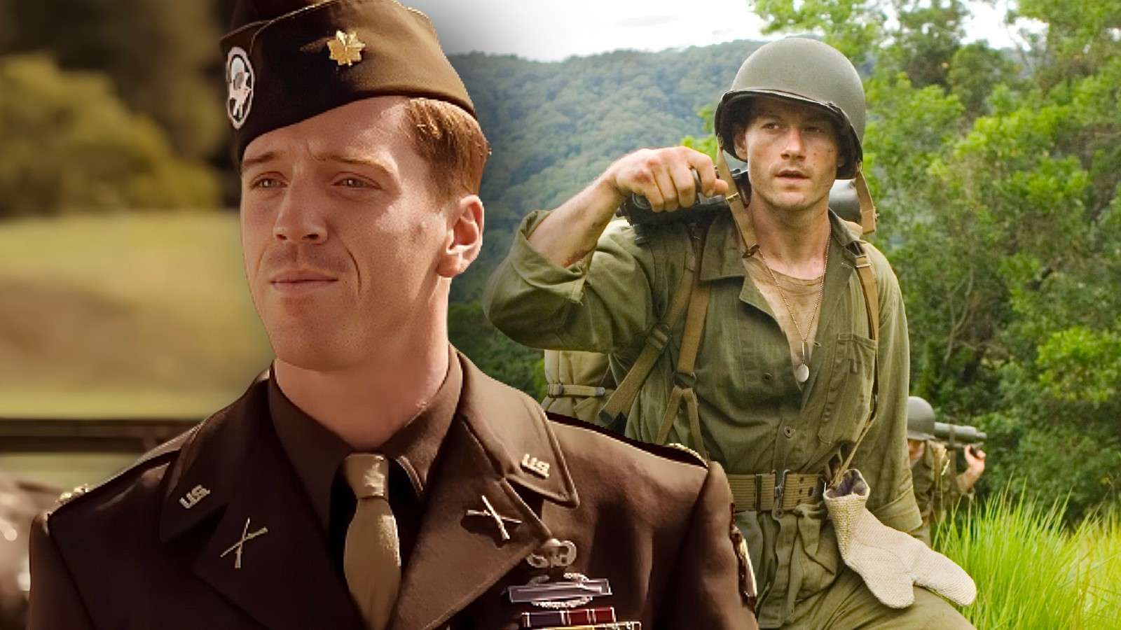 Damian Lewis and James Badge Dale in Band of Brothers and The Pacific