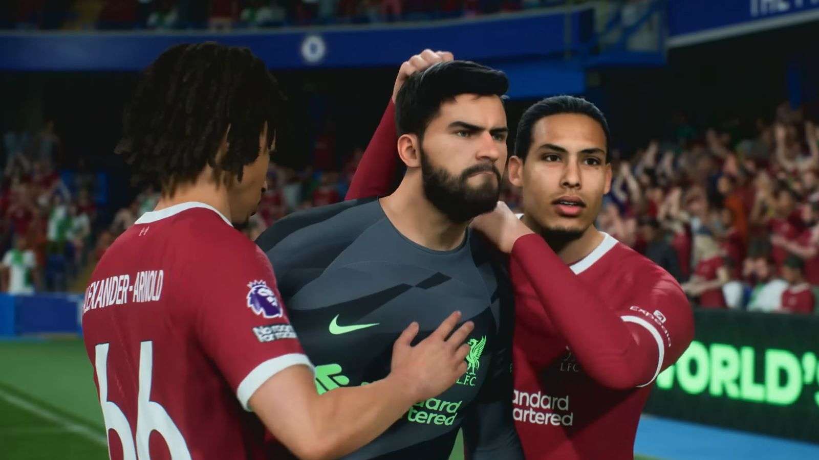 Liverpool players celebrating in EA FC 24