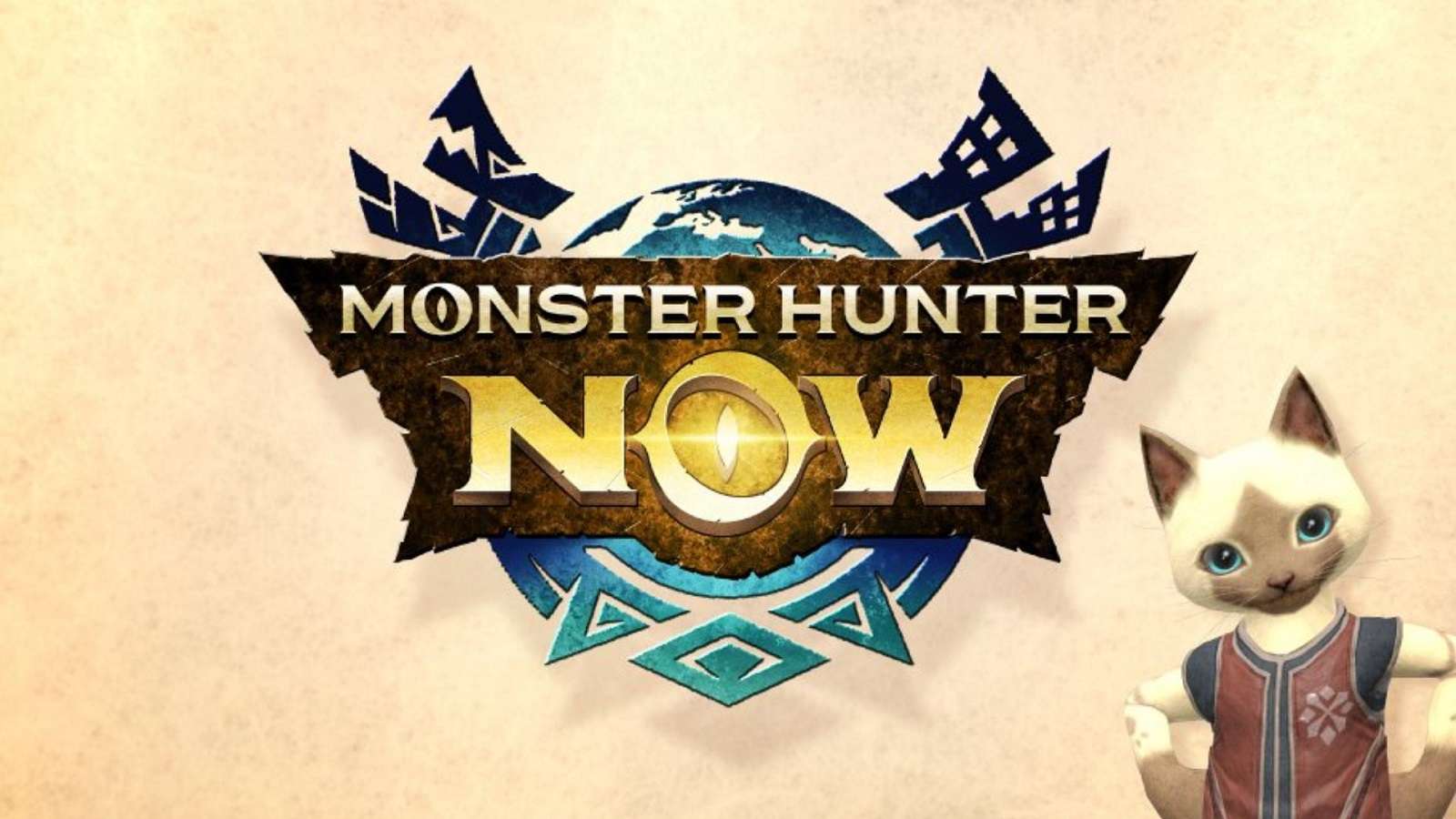 Monster Hunter Now logo and Felyne