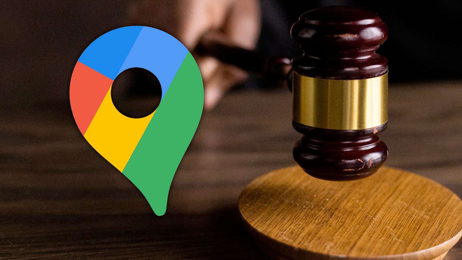 google maps logo on top of judge's hammer
