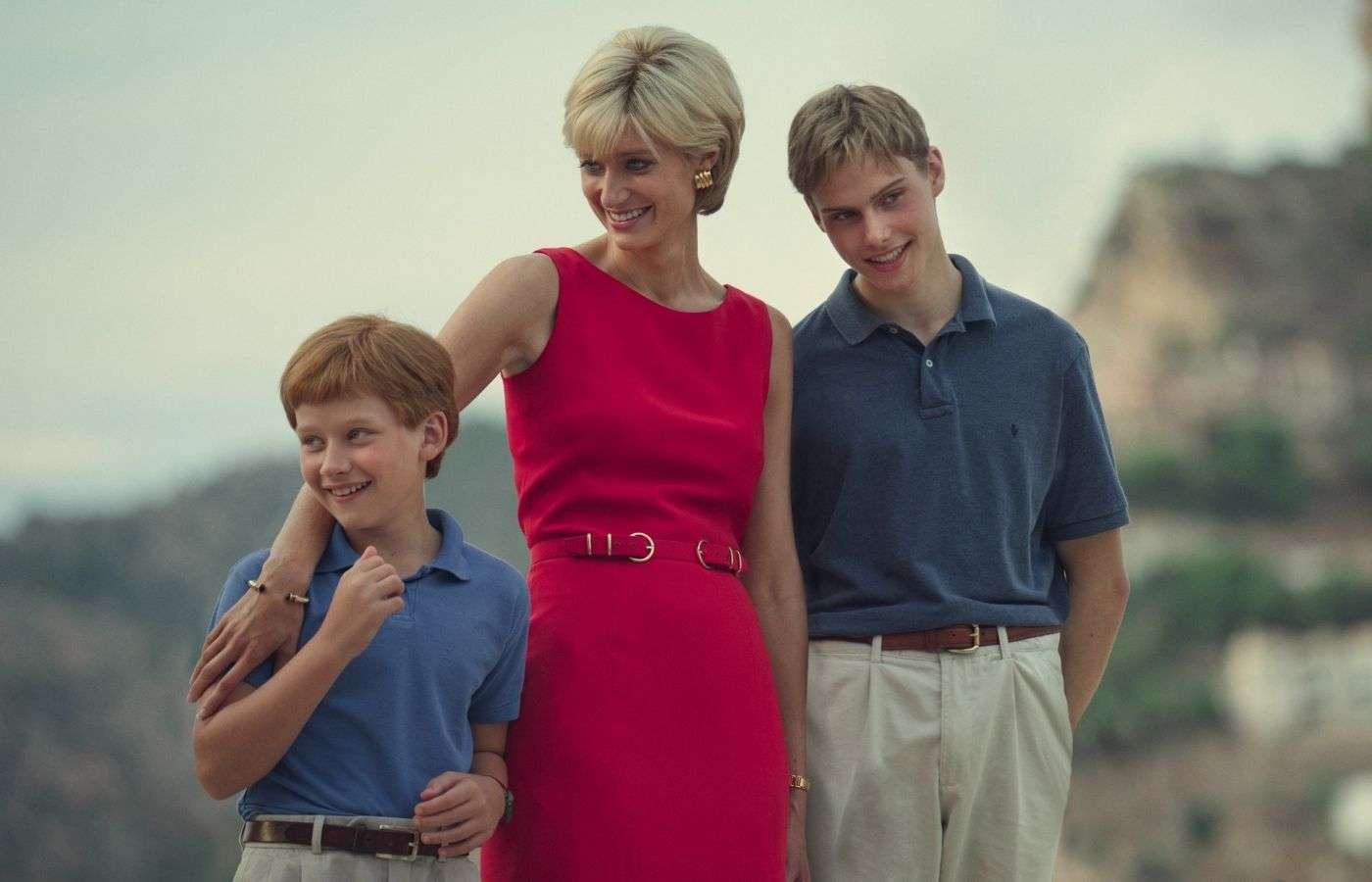 Diana, Harry, and William in The Crown Season 6