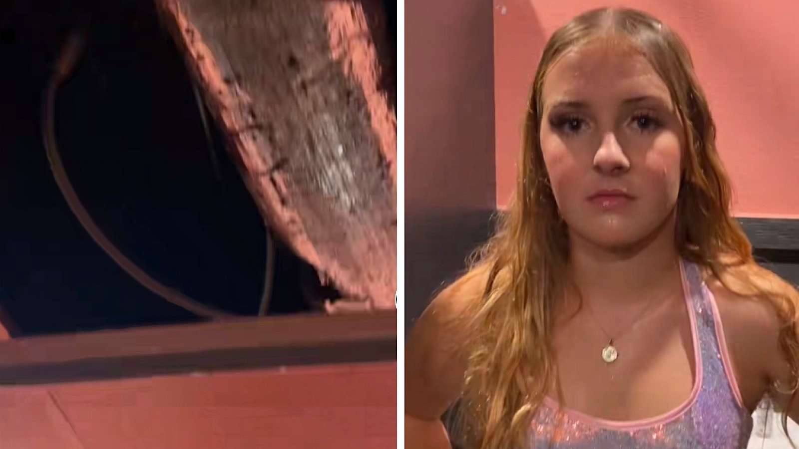 ceiling collapsed on a girl while using a bathroom at a bar