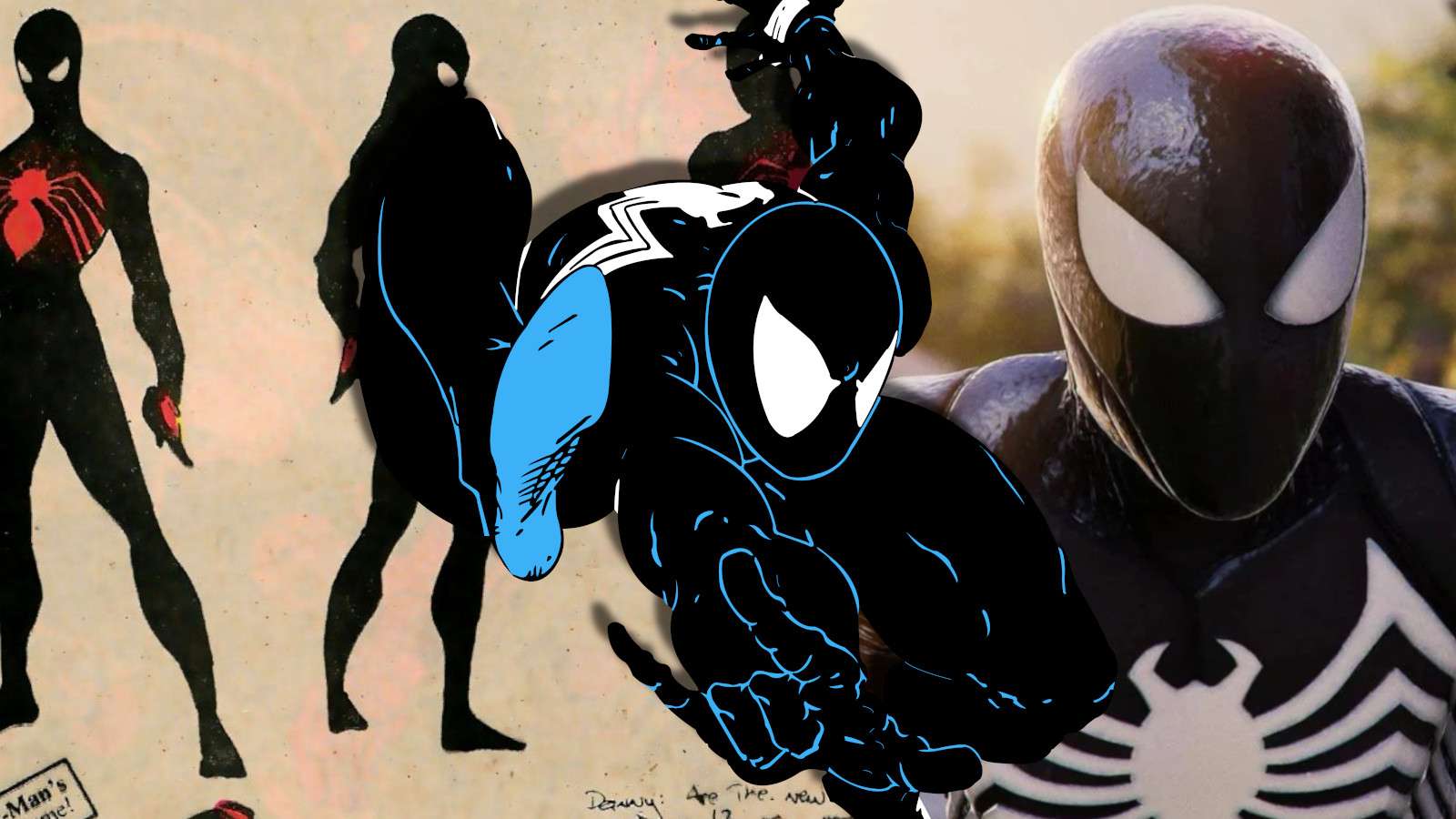 Spider-Man's black costume throughout the years