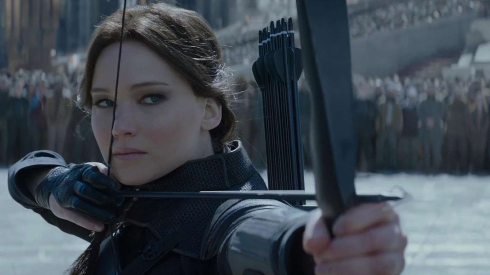 Jennifer Lawerence as Katniss Everdeen in The Hunger Games: Mockingjay Part 2