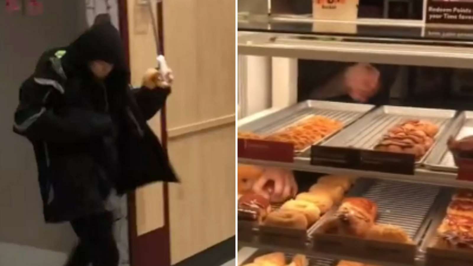man robs tim hortons with knife and steals donuts