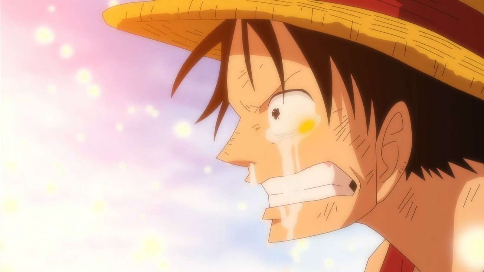 An image of Luffy in tears from One Piece Oda