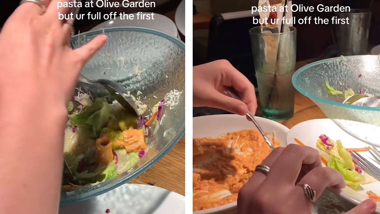 olive garden customer finds way to get more pasta before her first dish was done