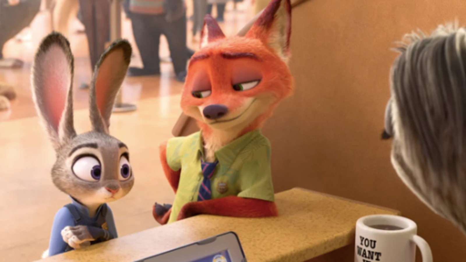 Nick Wilde and Judy Hopps in Zootopia