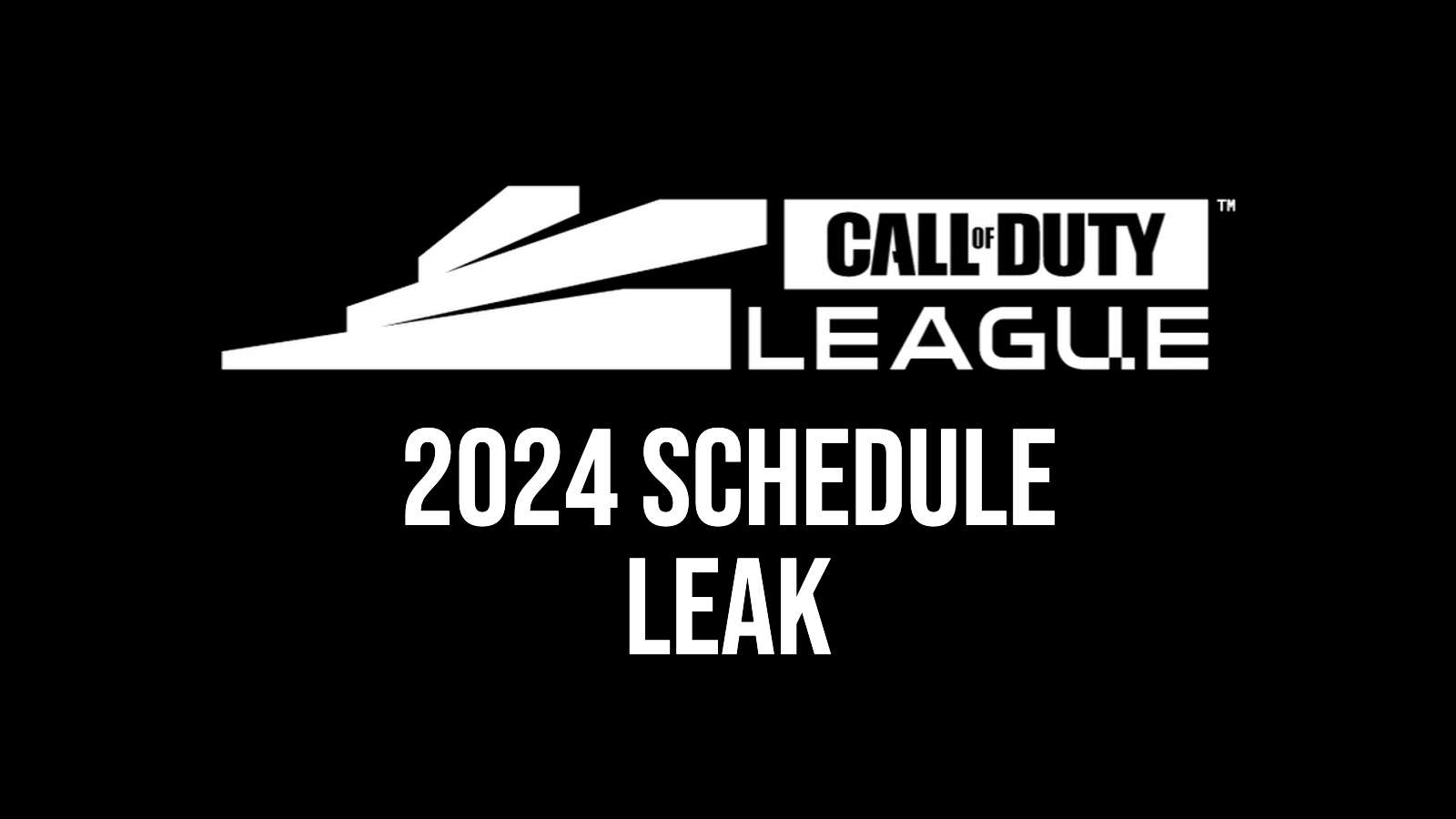 Call of Duty League logo with text underneath saying '2024 schedule leak'