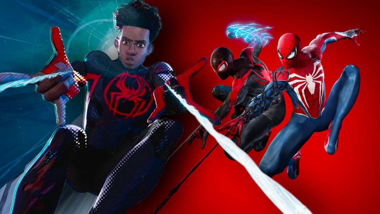 Miles Morales in Across the Spider-Verse and the poster for Spider-Man 2