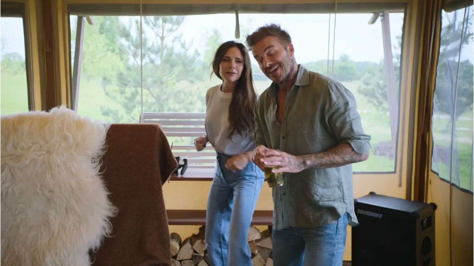 Victoria and David BEckham dancing together in the Beckham Netflix documentary