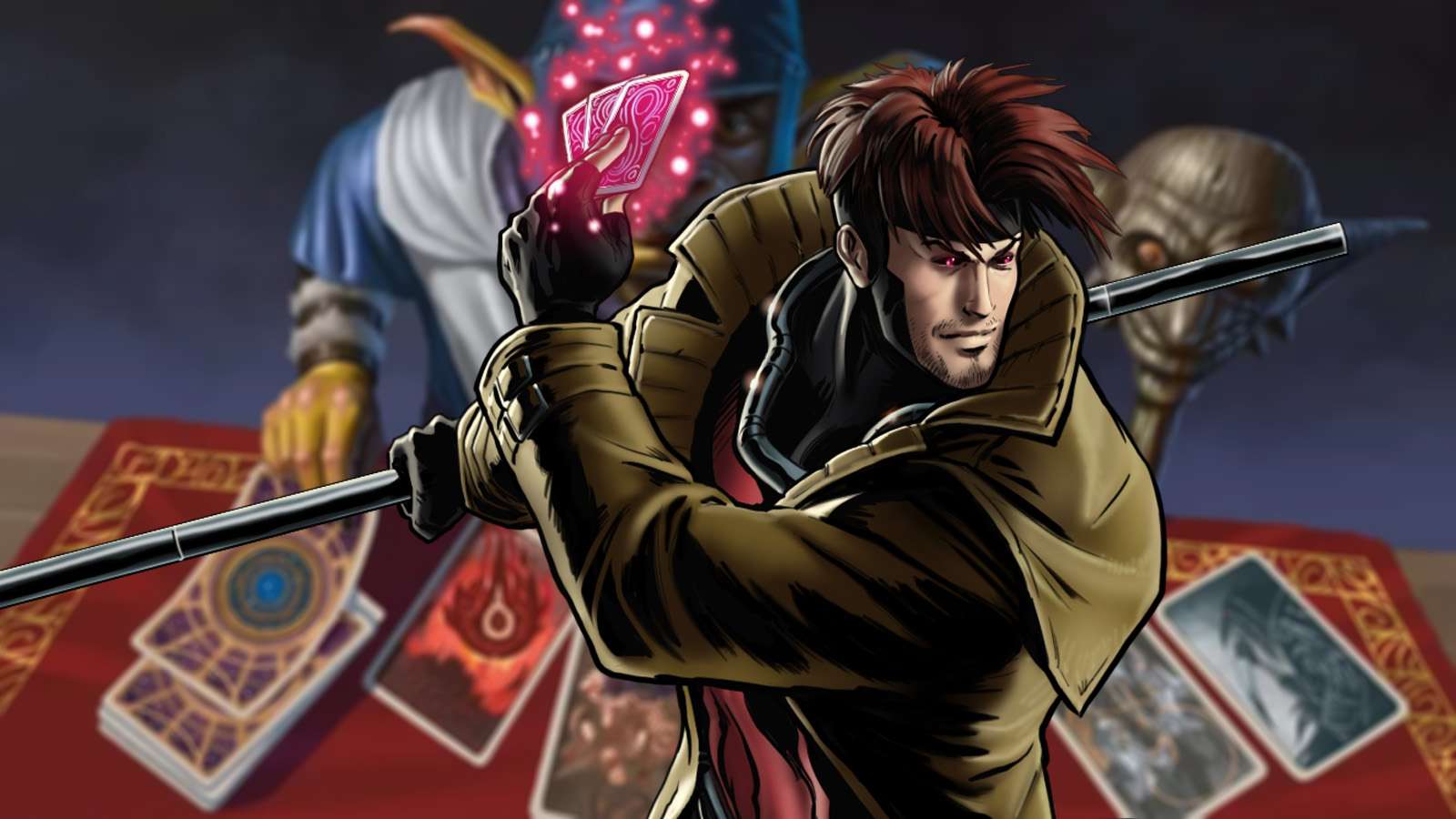 Gambit from the X-Men on the cover of D&D 5's Book of Many Things