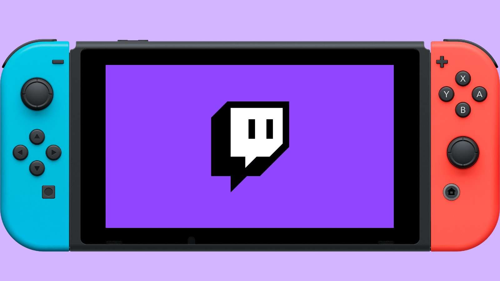 Twitch logo on a Nintendo Switch