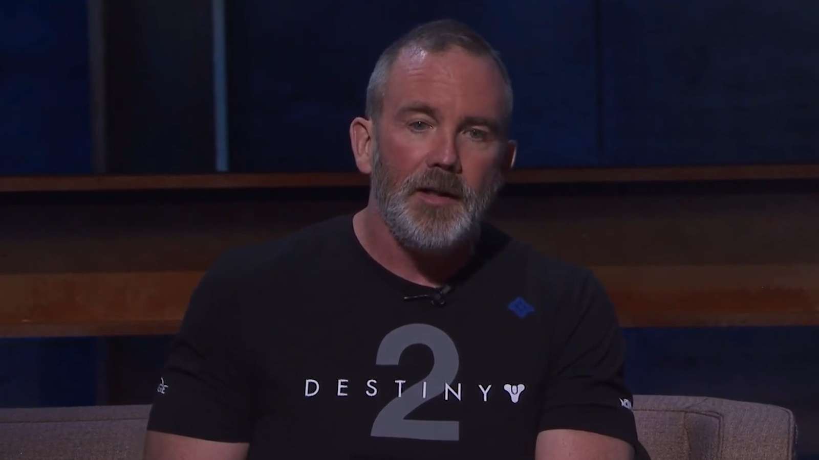 Bungie CEO Pete Parsons showing off new Destiny 2 Exotic weapon during E3 2017.