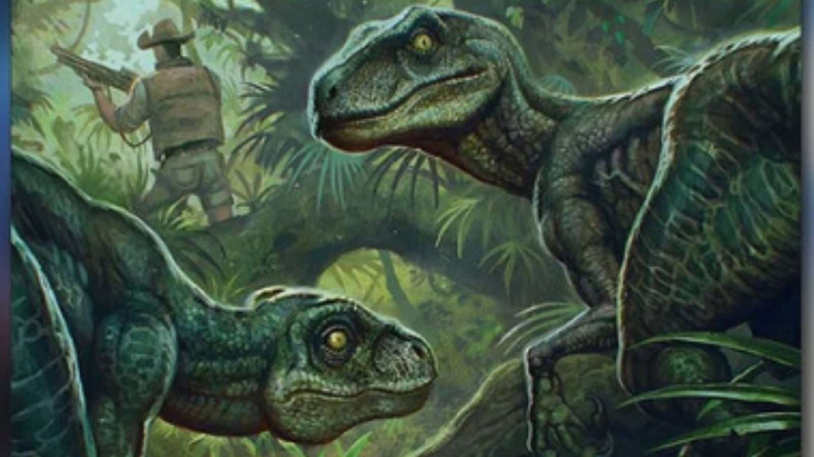 Jurassic Park Velociraptors on MTG card
