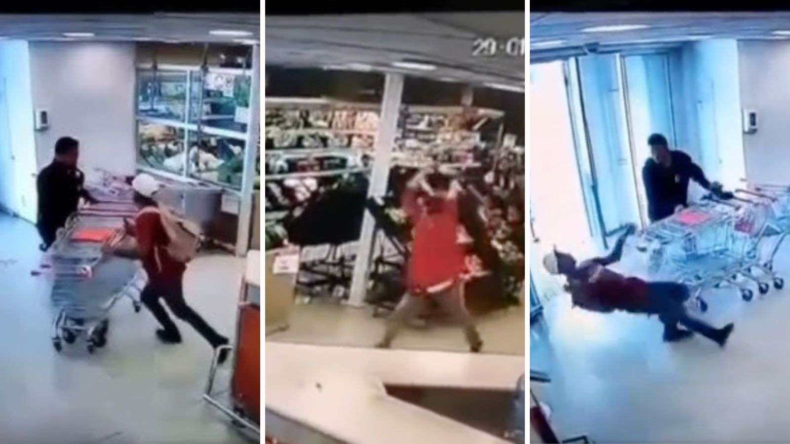 Man thwarts shoplifting by throwing a Coke bottle at thief