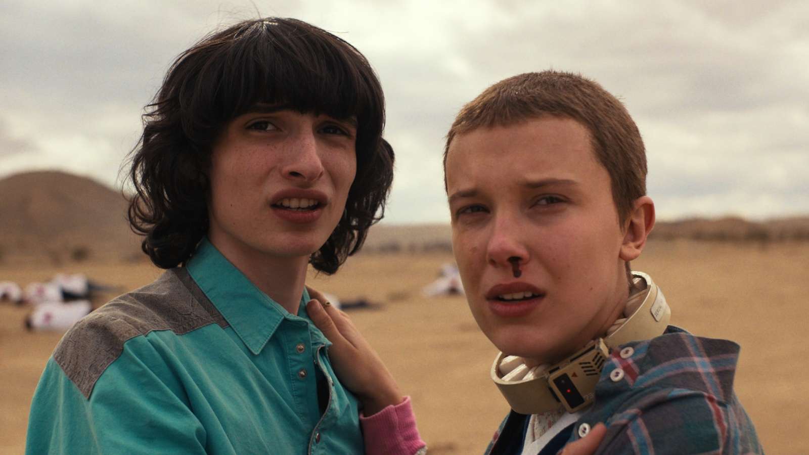 Finn Wolfhard and Millie Bobby Brown in Stranger Things Season 4 as Mike and Eleven