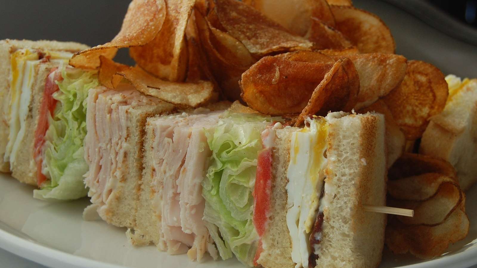 Image shows sandwiches on plate