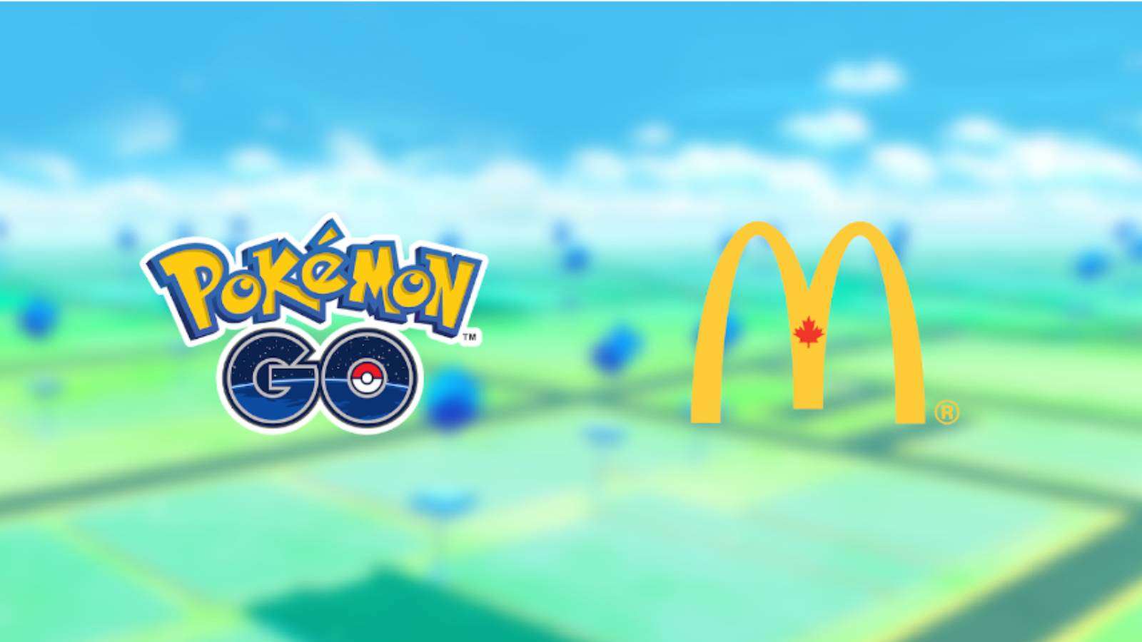 The Pokemon Go logo and the McDonalds symbol appear against a blurred background