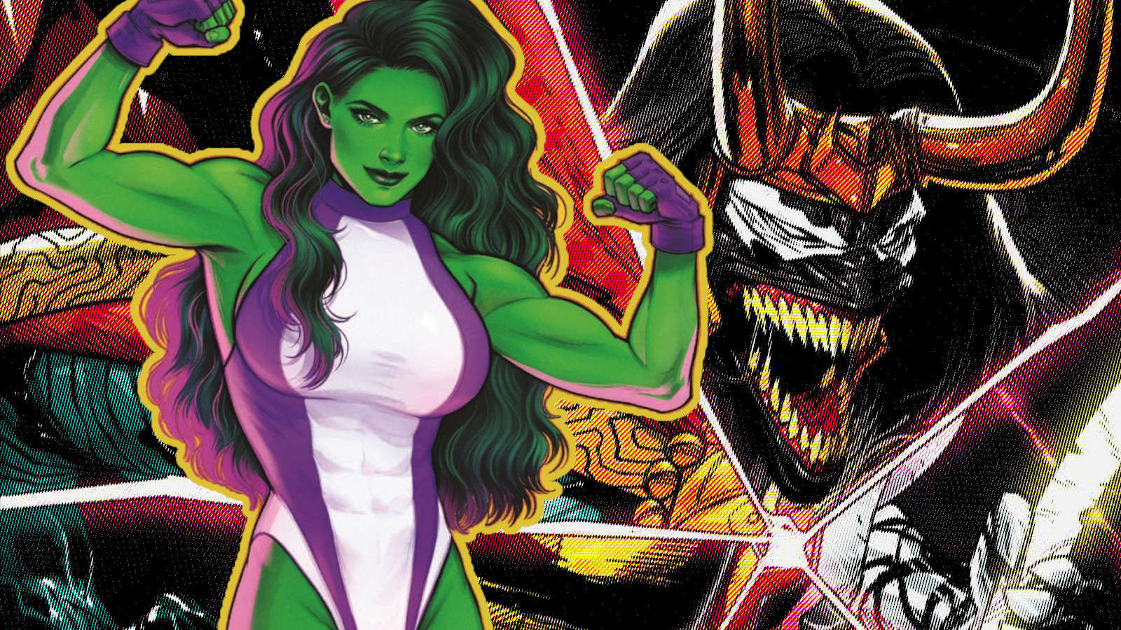 She-Hulk and a Venom hybrid