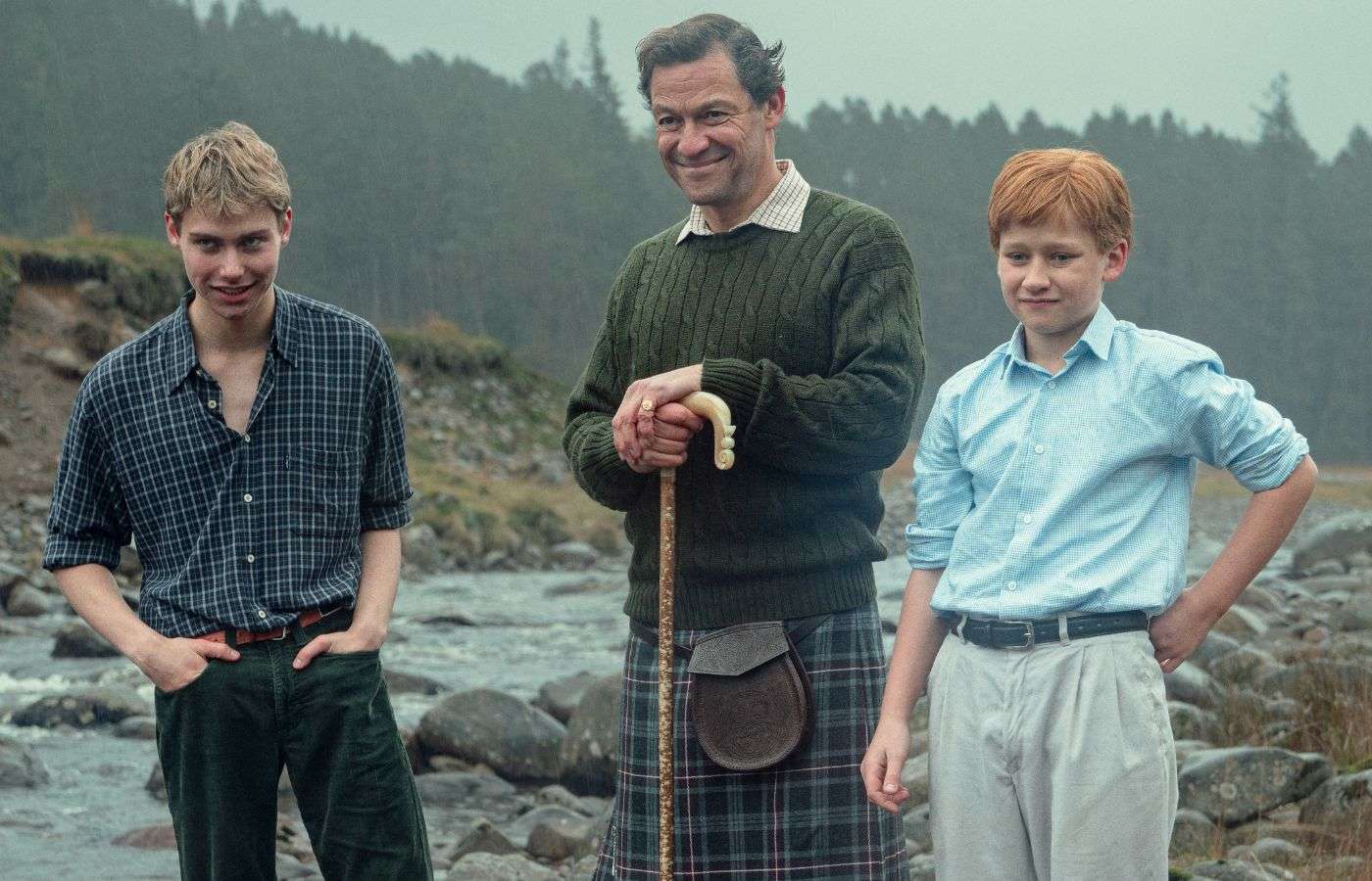 Charles, William, and Harry in The Crown Season 6 Part 2