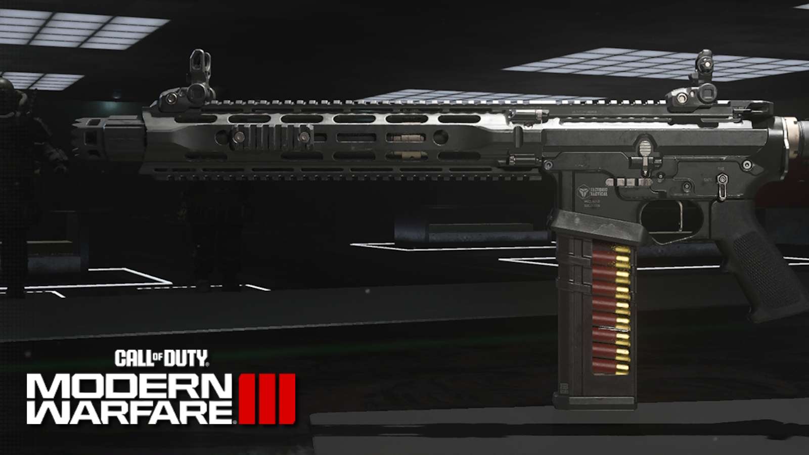 Riveter shotgun in Modern Warfare 3 and MW3 logo.