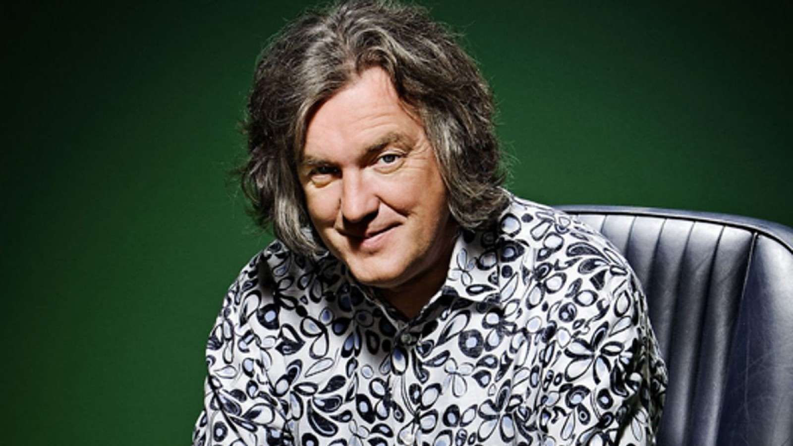 James May sitting in a Top Gear chair.