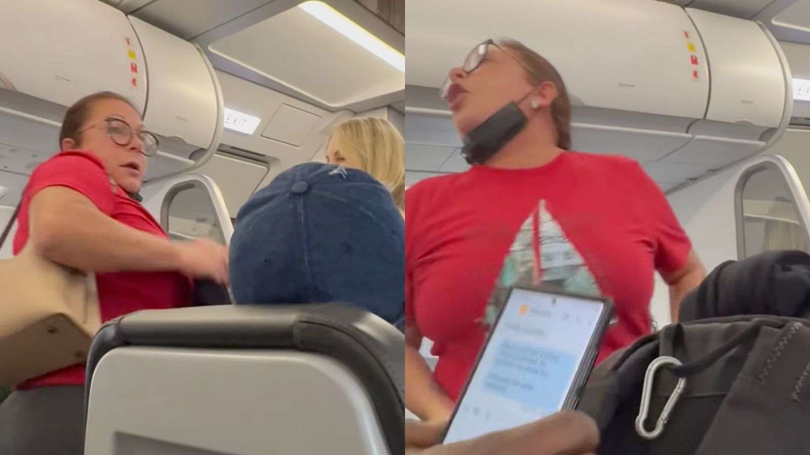 Woman threatens to urinate in plane aisle