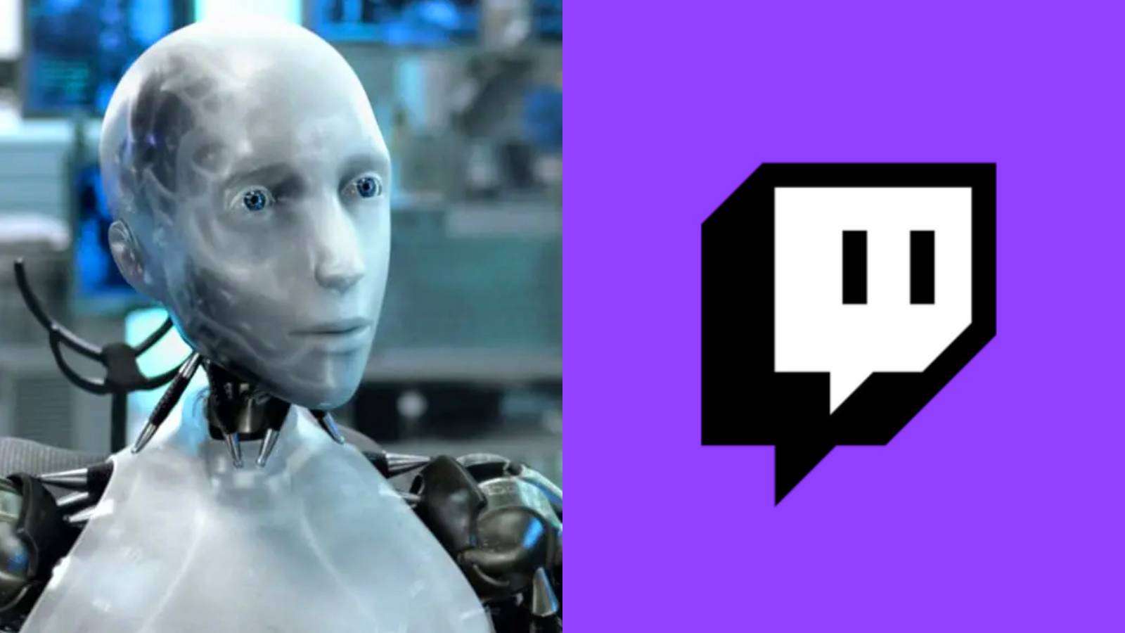 I, Robot AI and Twitch logo