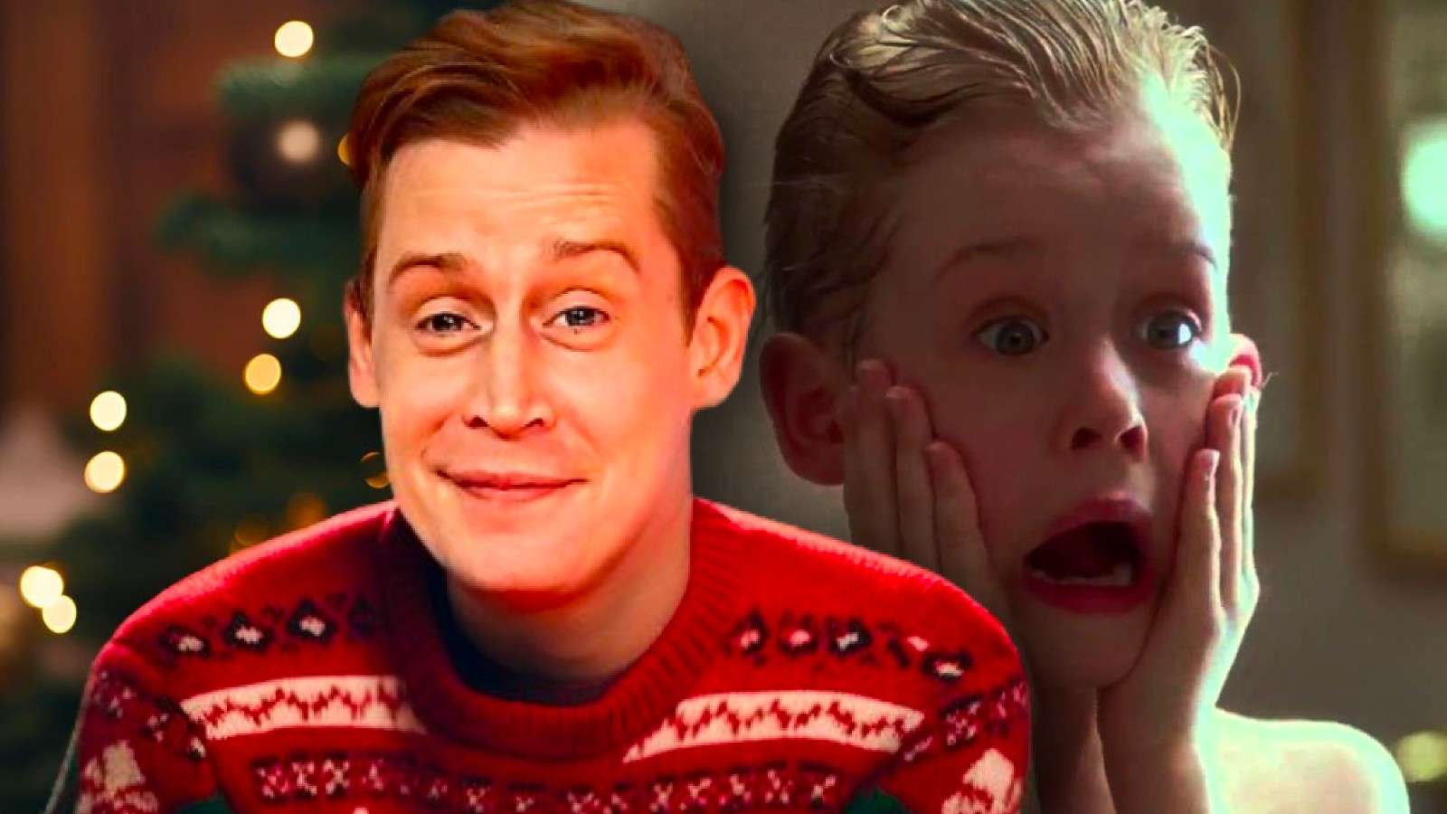 Macaulay Culkin on the fake poster for Cabin Alone and Kevin McCallister in Home Alone